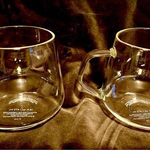 STARBUCKS 16oz clear mugs (2)